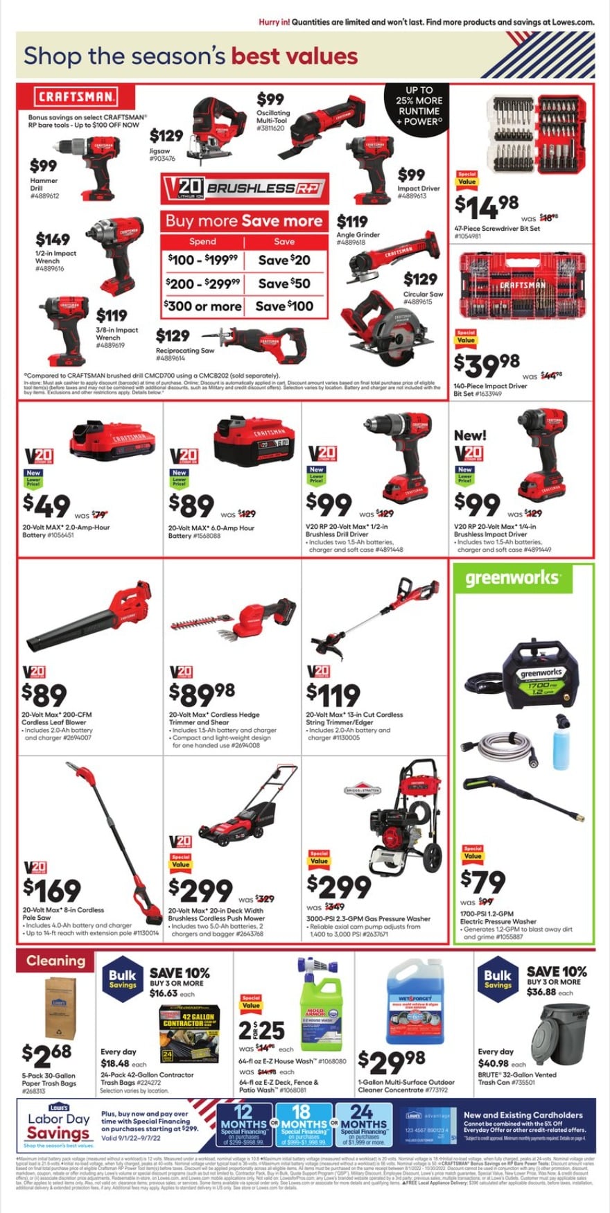 Lowe's Labor Day Sale 2023 Labor Day Savings