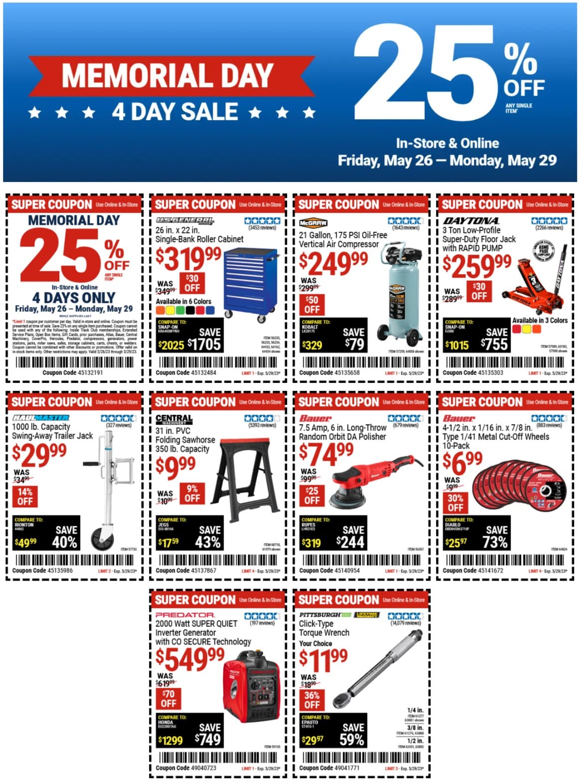 Harbor Freight Memorial Day Sale 2023