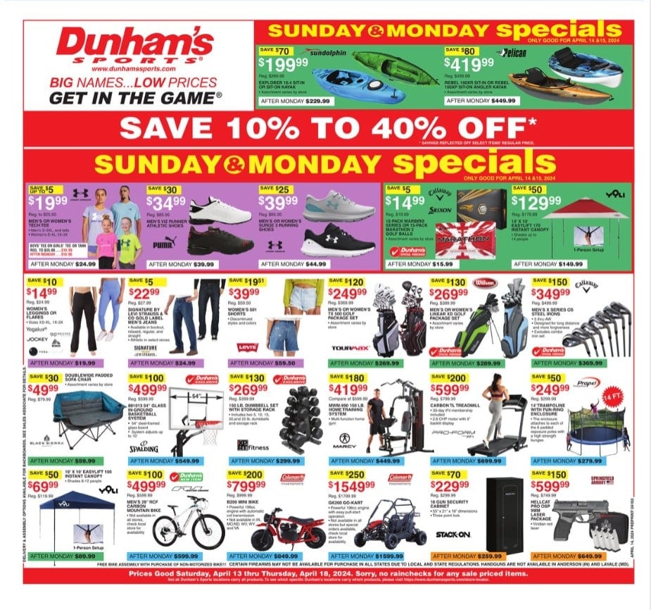 Dunham's Sports Weekly Ad