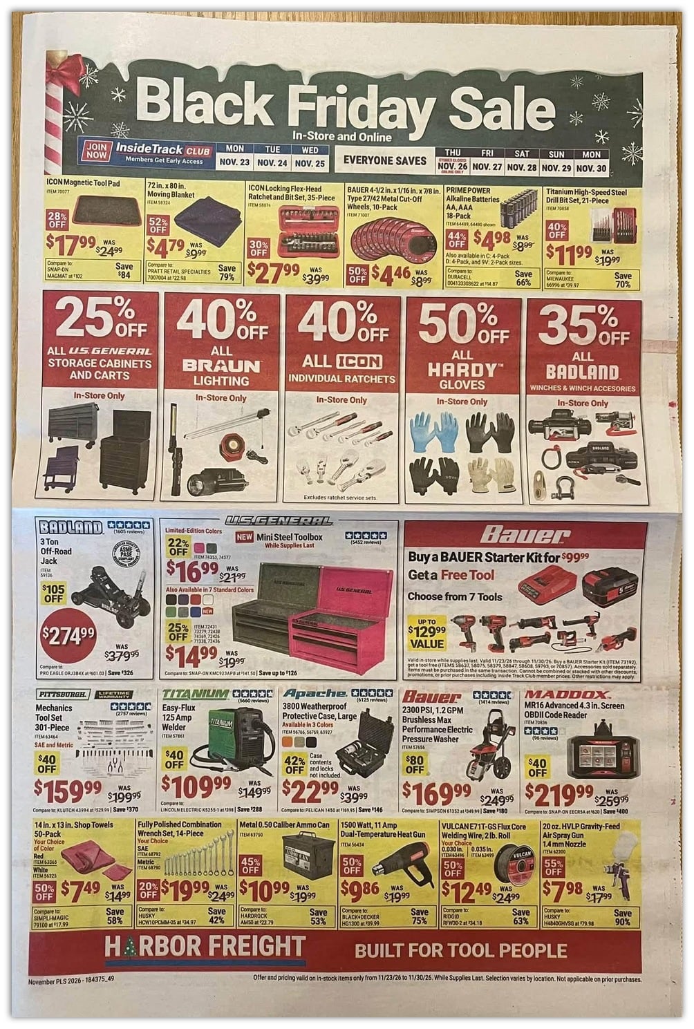 Harbor Freight Black Friday Ad Sale 2026