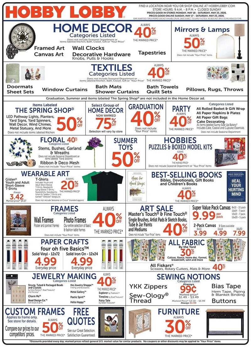 Hobby Lobby Weekly Ad