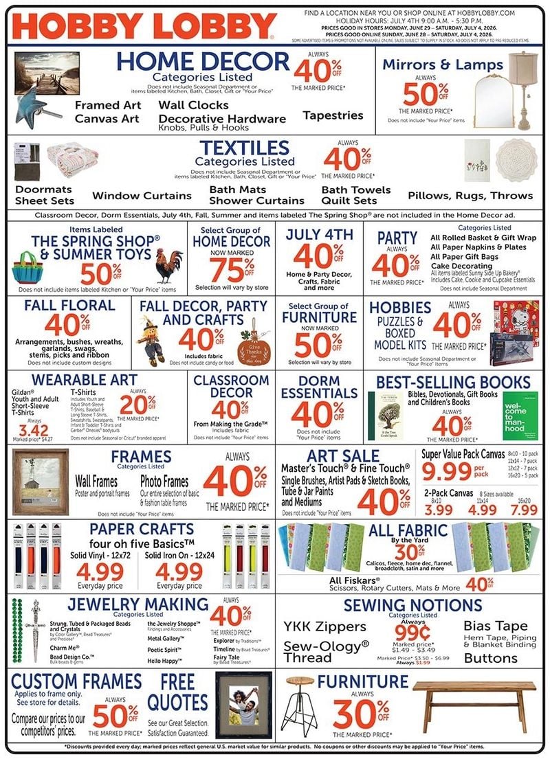 Hobby Lobby Weekly Ad