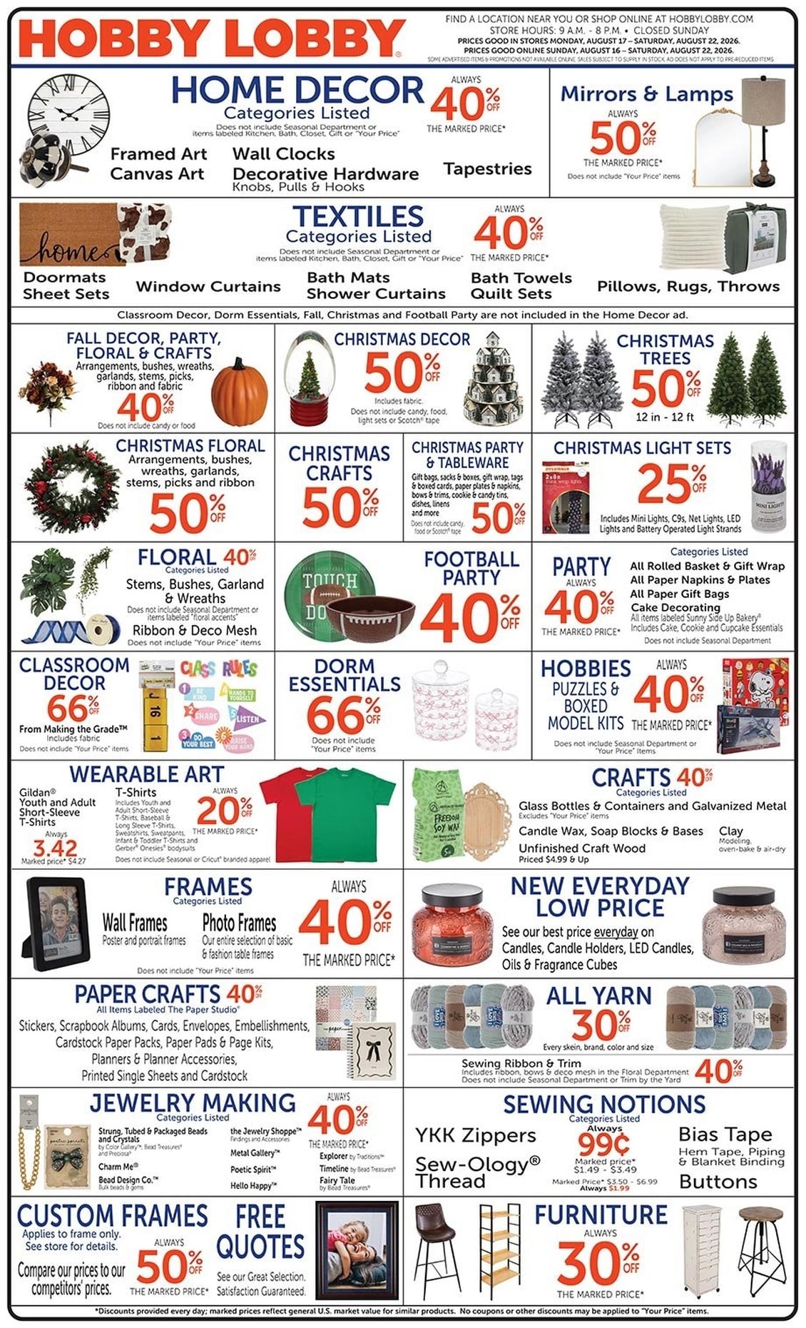Hobby Lobby Ad Sale
