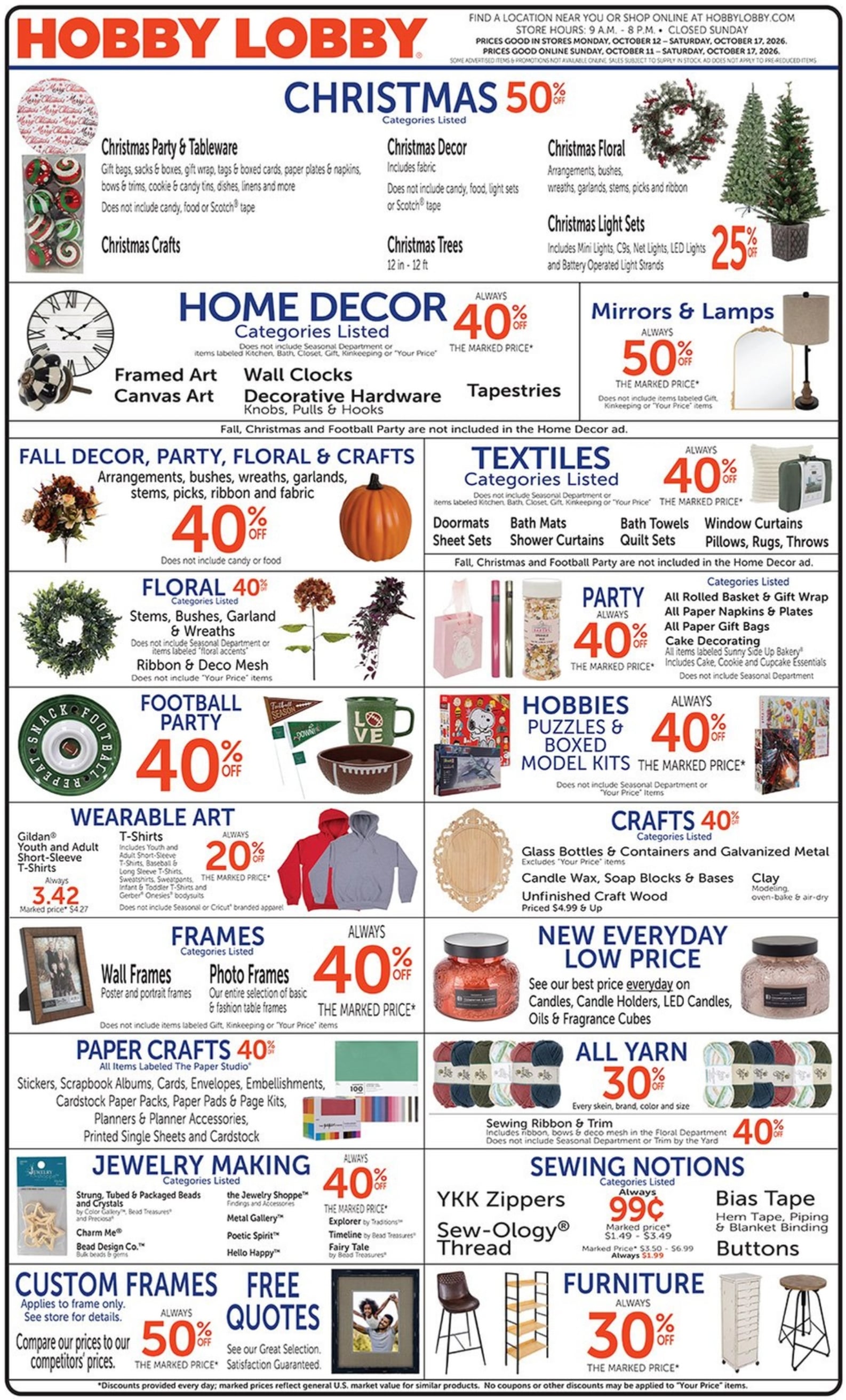 Hobby Lobby Ad Sale